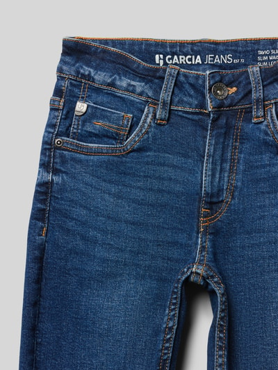 Garcia Slim fit jeans met labelpatch, model 'TAVIO' Blauw - 2