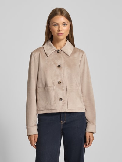 s.Oliver BLACK LABEL Regular Fit Jacke in Veloursleder-Optik Sand 4