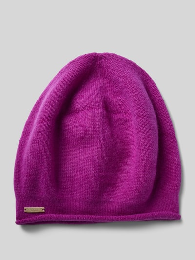 Seeberger Czapka beanie z detalem z logo Purpurowy 1