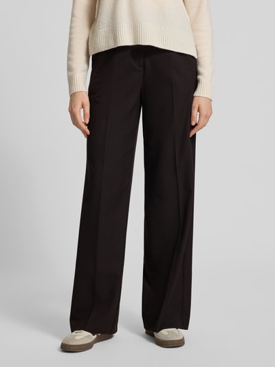 Marc O'Polo Spodnie o kroju regular fit z szeroką nogawką  Ciemnobrązowy 4