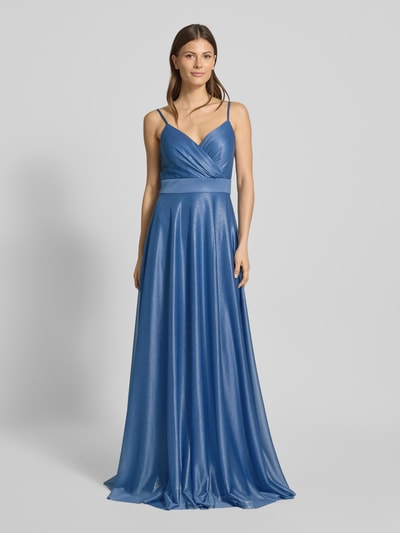 TROYDEN COLLECTION Avondjurk in wikkellook Bleu - 4