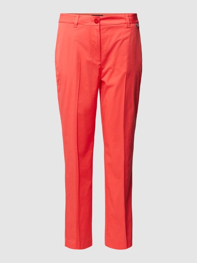 Marc Cain Slim fit stoffen broek met knoopsluiting, model 'Franca' Rood - 2