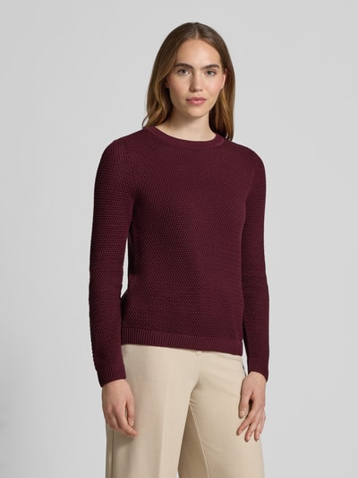 VILA Strickpullover mit gerippten Abschlüssen Modell 'dalo' Pflaume 4