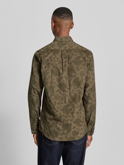 Lindbergh Relaxed Fit Freizeithemd aus Feincord mit Button-Down-Kragen Oliv 5