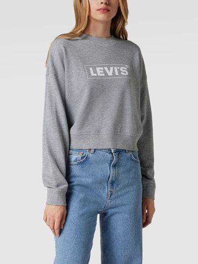 Levi's® Sweatshirt mit Label-Print Modell 'Laundry' Hellgrau 4