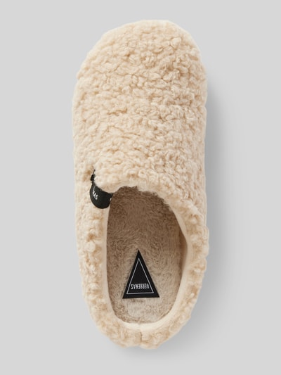 Verbenas Slippers met imitatiebont, model 'YORK CURLY' Beige - 3