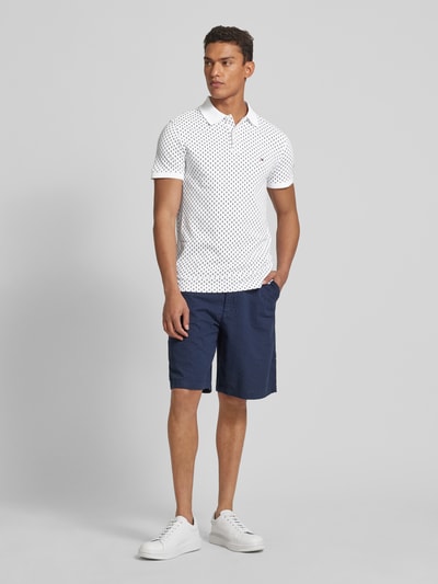 Tommy Hilfiger Slim Fit Poloshirt mit Label-Stitchings Modell 'FLAG CUFF' Weiss 1