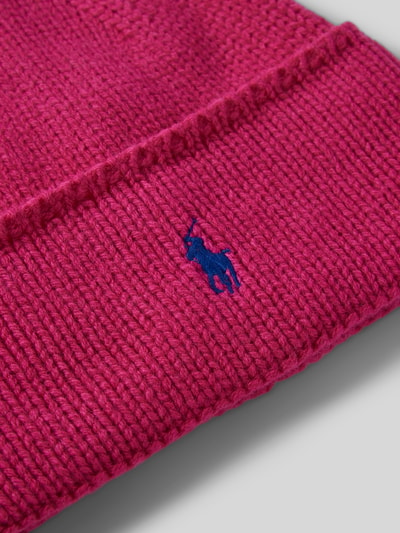 Polo Ralph Lauren Muts van wol met labeldetail, model 'PONY' Felroze - 2