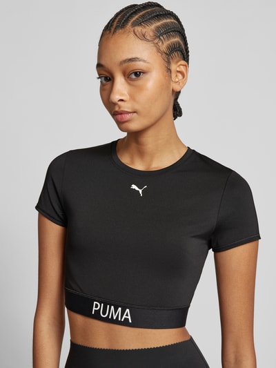 PUMA PERFORMANCE Kort T-shirt met logoprint Zwart - 3