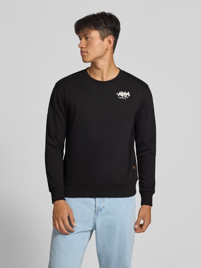 Alpha Industries Regular Fit Sweatshirt aus Baumwoll-Mix Black 4