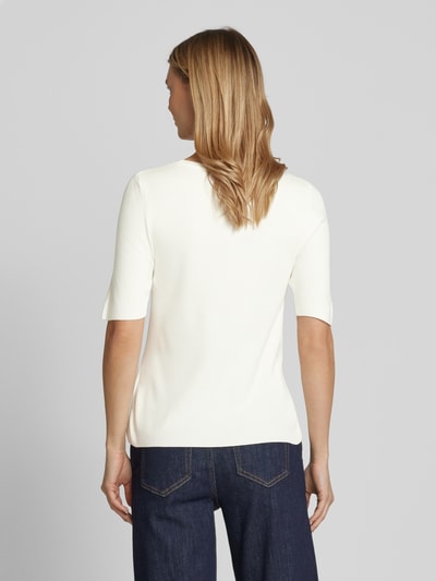 More & More Gebreid shirt van viscosemix met cut-out Offwhite - 5