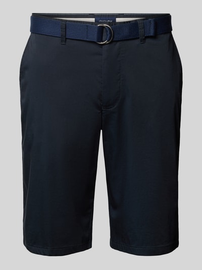 Christian Berg Men Bermudas aus Light Baumwolle mit Gürtel Marine 2