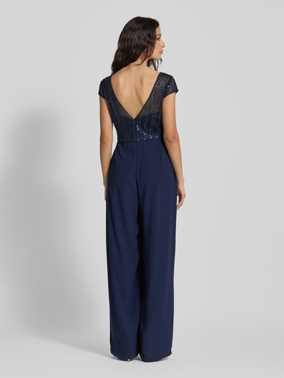 Hey Kyla Jumpsuit mit Ziersteinbesatz Dunkelblau 5