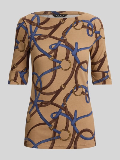 Lauren Ralph Lauren Slim fit t-shirt van katoenmix Camel - 2