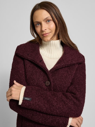 Milo Coats Lange jas met knoopsluiting, model 'LISETTE' Bordeaux - 3