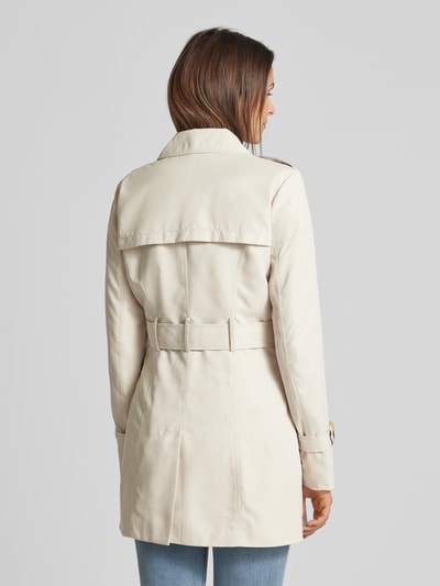 Zero Trenchcoat in effen design met riem Beige - 5