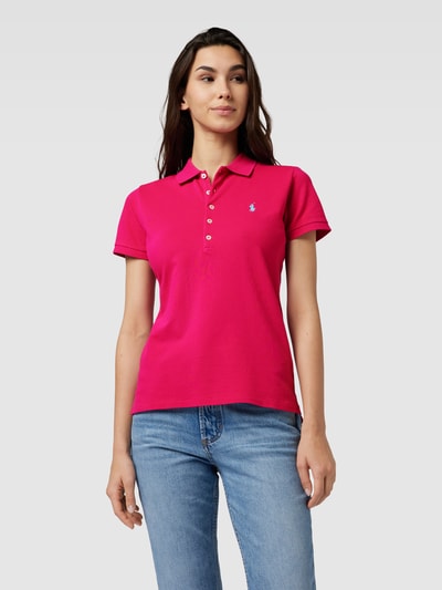 Polo Ralph Lauren Slim Fit Poloshirt mit Label-Stitching Modell 'JULIE' Pink 4