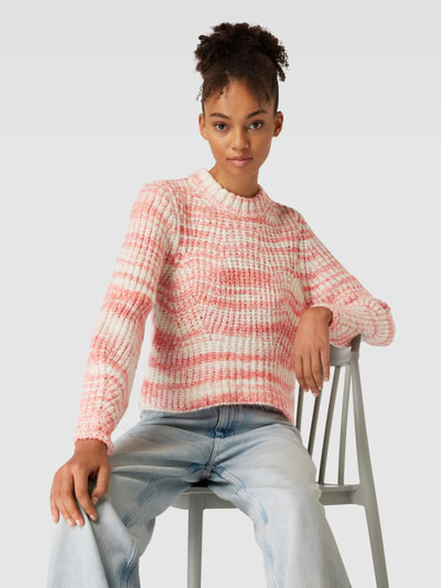 Only Strickpullover in Two-Tone-Machart Modell 'CARMA' Pink 3