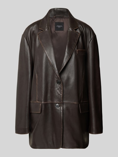 Weekend Max Mara Oversized Lederjacke aus echtem Lammleder Modell 'PILA' Dunkelbraun 2