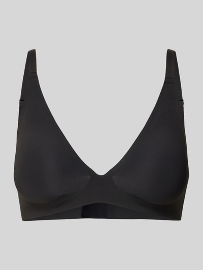 Productfoto, Slim Fit Bh met verlengbare bandjes Model 'Zero' van Sloggi, dames bh van elastische materiaalmix, zwart, glad oppervlak