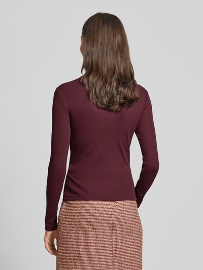 Vero Moda Slim Fit Langarmshirt mit Baumwollanteil Modell 'CHLOE' Bordeaux 5