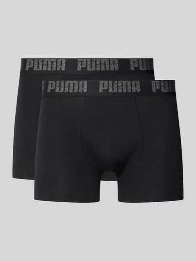 Produktfoto, Pant & Trunk aus Baumwoll-Mix im 2er-Pack von PUMA, schwarz, elastischer Bund mit Logo, glatte Oberfläche, Herren Pant & Trunk von PUMA