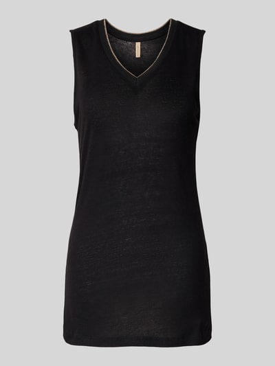 Soyaconcept Leinentop mit V-Ausschnitt Modell 'EMEL' Black 2