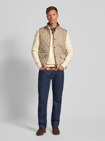 Barbour Regular Fit Steppweste mit Druckknöpfen Modell 'LOWERDALE GILET' Beige 1