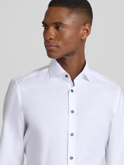 OLYMP Level 5 Slim Fit Businesshemd aus Baumwoll-Mix mit Kentkragen Weiss 3
