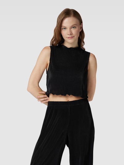 ONLY Crop Top mit Muschelsaum Modell 'NISHE' Black 3