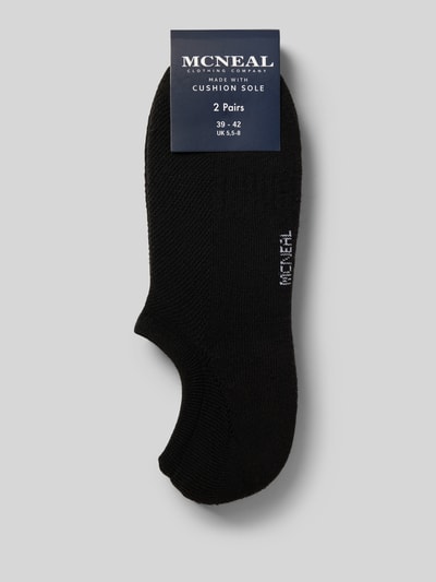 Produktfoto, Socken mit Label-Details 2er-Pack von MCNEAL in Schwarz, aus elastischem Material-Mix mit Baumwoll-Anteil und Rippenbündchen.