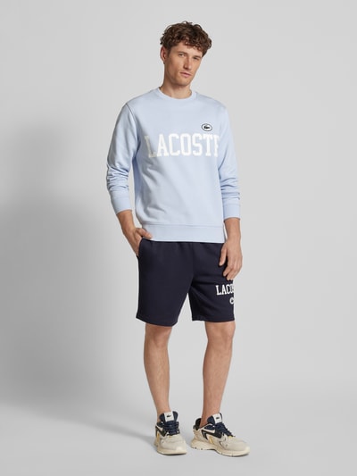 Lacoste Classic fit sweatshirt met labelprint Lichtblauw - 1