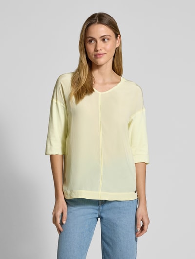 Marc Cain T-Shirt mit Label-Applikation Hellgelb 4