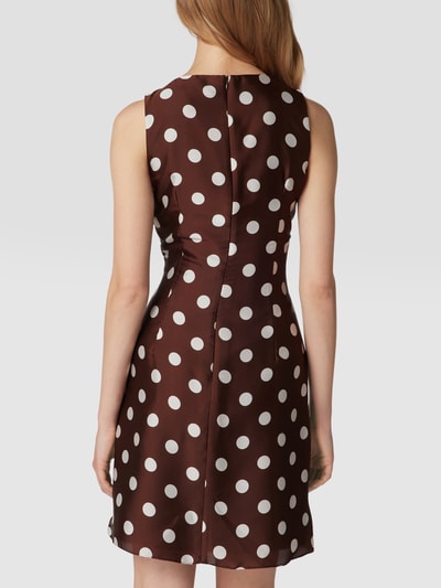 Swing Cocktailkleid mit Polka Dots Schokobraun 5
