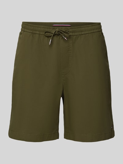 Tommy Hilfiger Szorty o kroju regular fit z mieszanki bawełny i elastanu Oliwkowy 2