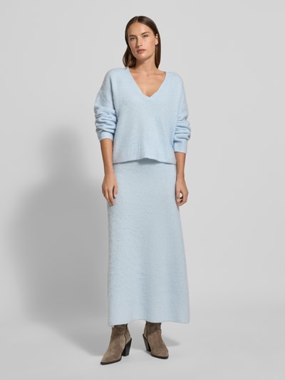 BOSS Orange Sweter o kroju oversized z dodatkiem wełny model ‘FITI’ Jasnoniebieski 1