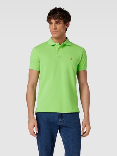 Polo Ralph Lauren Regular fit poloshirt met labelstitching Grasgroen - 4