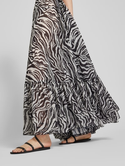 ROTATE Maxikleid mit Animal-Print Black 3