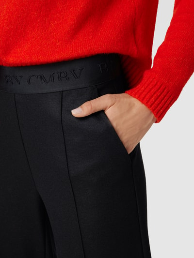 Cambio Spodnie materiałowe z paskiem z logo Czarny 3