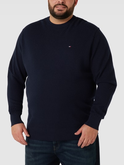 Tommy Hilfiger Big & Tall PLUS SIZE Strickpullover mit Strukturmuster Dunkelblau 4