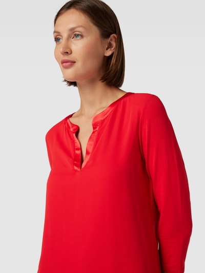 comma T-Shirt mit V-Ausschnitt Rot 3