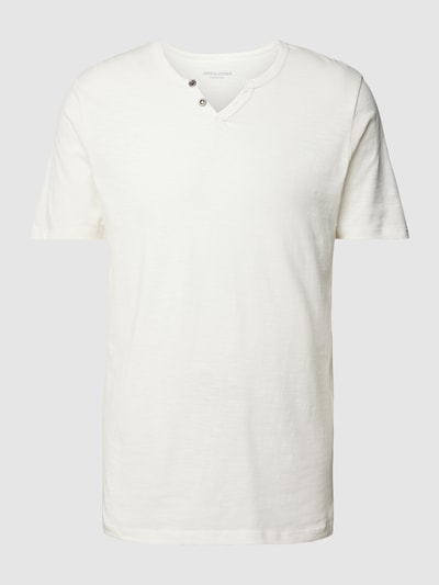 Jack & Jones T-Shirt mit kurzer Knopfleiste Offwhite 2