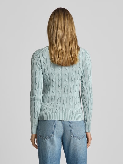 Polo Ralph Lauren Strickpullover mit V-Ausschnitt Modell 'KIMBERLY' Hellblau 5