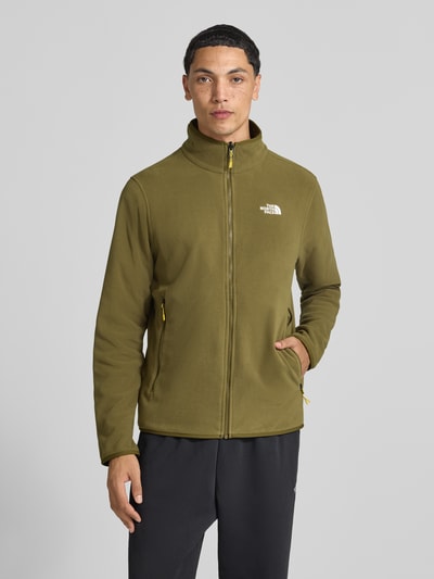 The North Face Kurtka z polaru z zamkiem błyskawicznym model 'GLACI' Oliwkowy 4