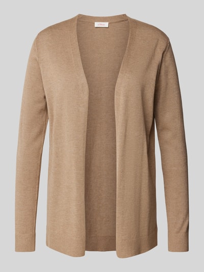 s.Oliver RED LABEL Cardigan mit gerippten Abschlüssen Sand Melange 2