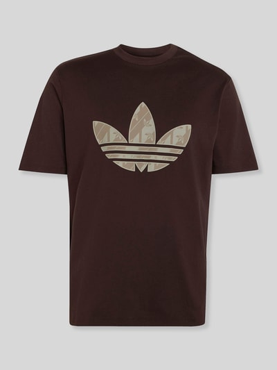 adidas Originals męski t-shirt o kroju regular fit z czystej bawełny Ciemnobrązowy 2