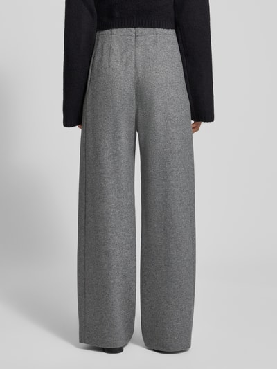 Windsor Spodnie materiałowe z żywej wełny z wpuszczanymi kieszeniami Średnioszary melanż 5