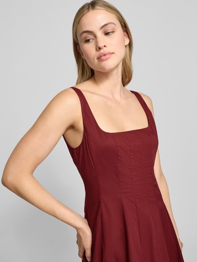 Staud Midikleid mit Karree-Ausschnitt Modell 'WELLS DRESS' Bordeaux 3