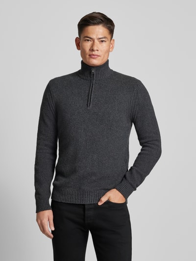 Cinque Gebreide pullover met schipperskraag, model 'CILUCA' Antraciet - 4