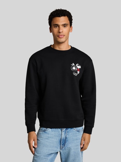 Tom Tailor Denim Relaxed Fit Sweatshirt aus Baumwoll-Mix mit Peanuts-Print Black 4